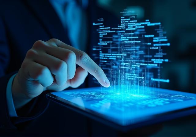 Conceptual visualization of embedded AI in business platforms